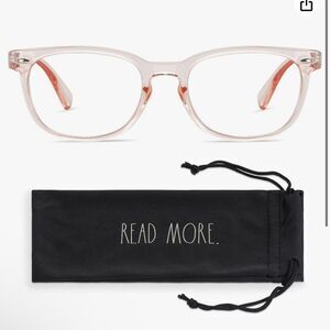 Rae Dunn Blue Light Blocking Reading Glasses w/READ MORE Microfiber Case